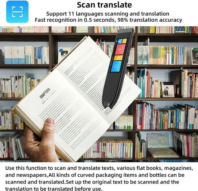 Alt view image 3 of 7 - Electronic Offline Translate Device 112 Languages Instant Voice Translator Reading Pen Smart Scanning Dictionary Pen Improve Children's Foreign Language Skills,
