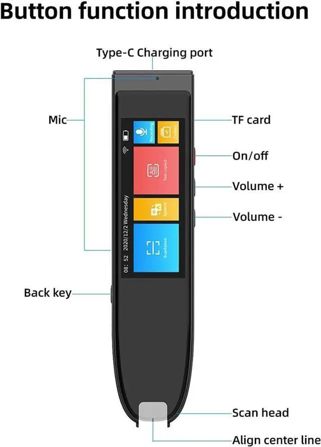 Alt view image 6 of 7 - Electronic Offline Translate Device 112 Languages Instant Voice Translator Reading Pen Smart Scanning Dictionary Pen Improve Children's Foreign Language Skills,