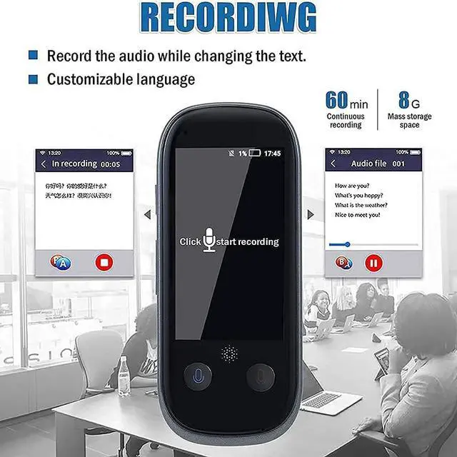 Alt view image 3 of 7 - Language Translator Device, Smart Voice & Camera Translator with 3.0 Inch Touch Screen, Support 76 Languages WiFi/Hotspot/Offline