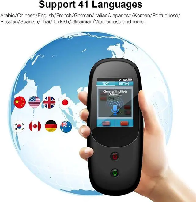 Alt view image 5 of 7 - Smart Language Voice Translator Device with 3.1 Inch Touchsn 51 Languages rt Photo Translation SIM Card WiFi Hotspot
