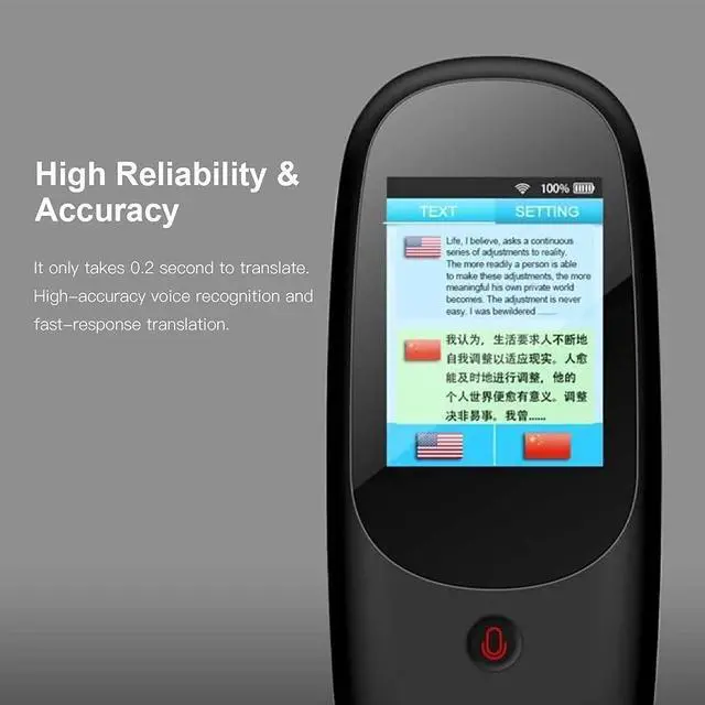 Alt view image 7 of 7 - Smart Language Voice Translator Device with 3.1 Inch Touchsn 51 Languages rt Photo Translation SIM Card WiFi Hotspot