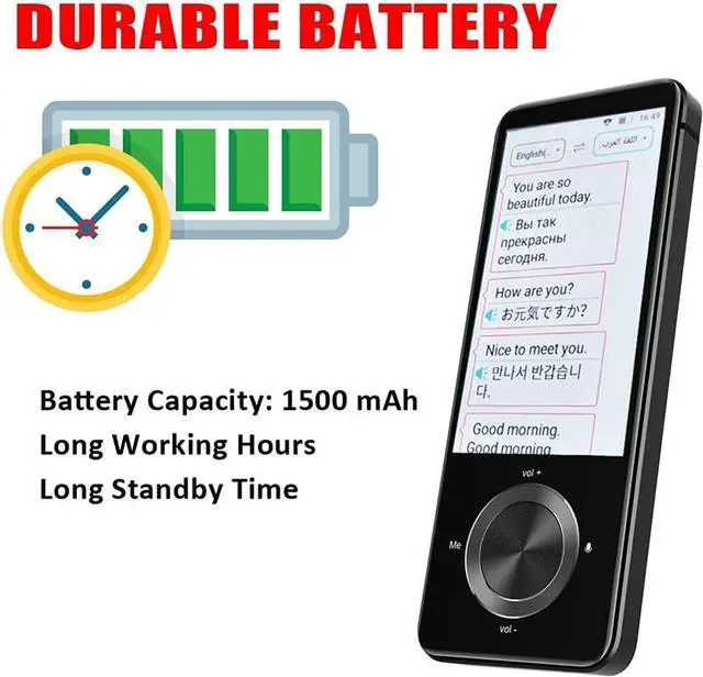 Alt view image 4 of 7 - Smart Voice Translator, Offline Translator Device, 3.0Inch Touch Sn Portable Language Translator, 107 Languages Instant Two Way Translation, for Travelling,d Hello