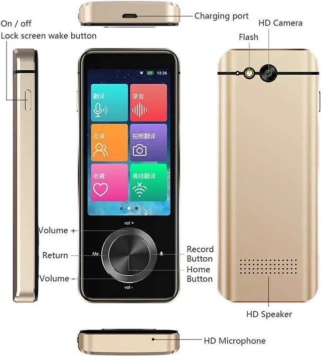 Alt view image 2 of 7 - Smart Voice Translator, Offline Translator Device, 3.0Inch Touch Sn Portable Language Translator, 107 Languages Instant Two Way Translation, for Travelling,d Hello