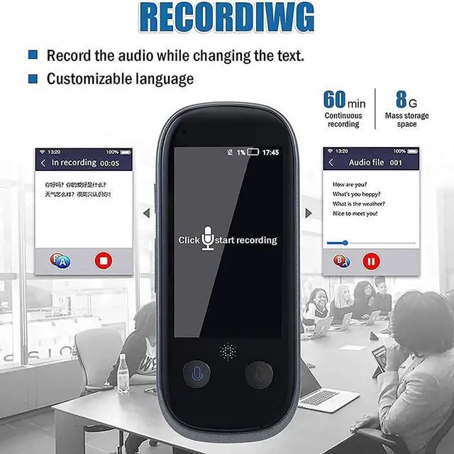 Alt view image 6 of 7 - Language Translator Device, Smart Voice & Camera Translator with 3.0 Inch Touch Sn, rt 76 Languages WiFi/Hotspot/Offline Instant for Learning