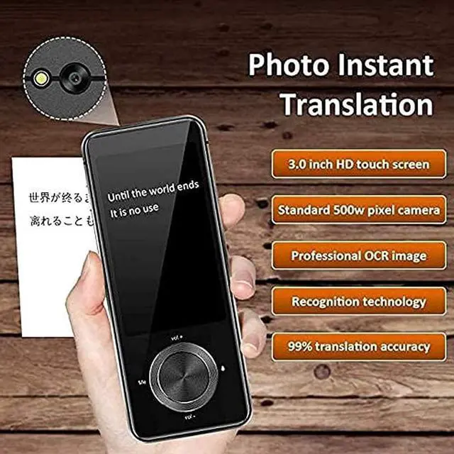 Alt view image 3 of 6 - Language Translator Device,107 Languages Mini Smart Voice Translator, 12 Languages Offline Translator WiFi/Hotspot 43 Country Photo translations Touch Screen Pocket Translator Hello Vision