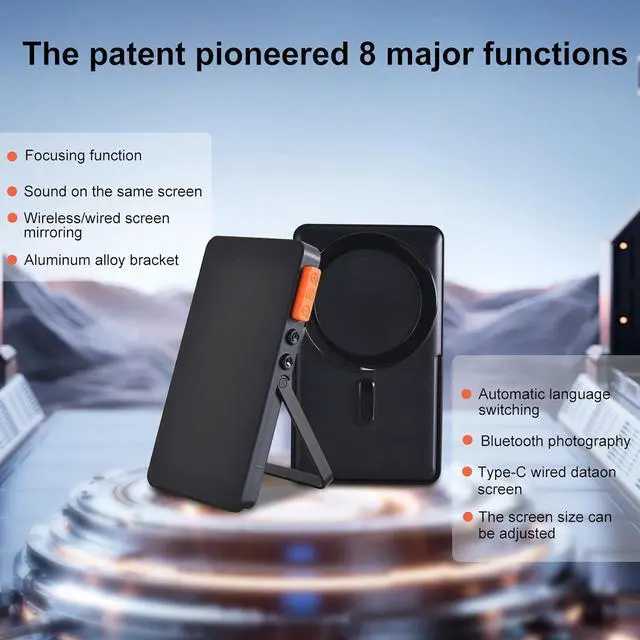 Alt view image 3 of 7 - Vlog Selfie Monitor Screen-1080P, Magnetic Wireless Phone Rear Camera Monitor Built-in Speaker for YouTube & TikTok Live Streaming 3rd Update, Universal Compatibility for iPhone & Android