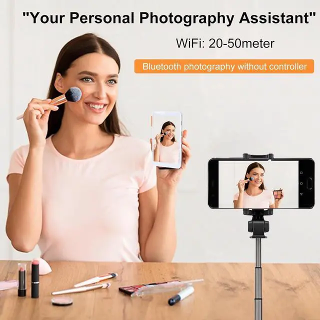 Alt view image 5 of 7 - Vlog Selfie Monitor Screen-1080P, Magnetic Wireless Phone Rear Camera Monitor Built-in Speaker for YouTube & TikTok Live Streaming 3rd Update, Universal Compatibility for iPhone & Android