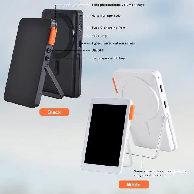 Alt view image 6 of 7 - Vlog Selfie Monitor Screen-1080P, Magnetic Wireless Phone Rear Camera Monitor Built-in Speaker for YouTube & TikTok Live Streaming 3rd Update, Universal Compatibility for iPhone & Android