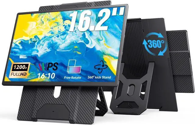 Main image of 16.2'' Laptop Monitor Extender, 1920 * 1200 USB-C/HDMI with Retractable Stand, Ultra-Slim Laptop Screen HDR Eye Care Computer Display Plug-Play, External Monitor for MAC PC Phone PS4 Switch