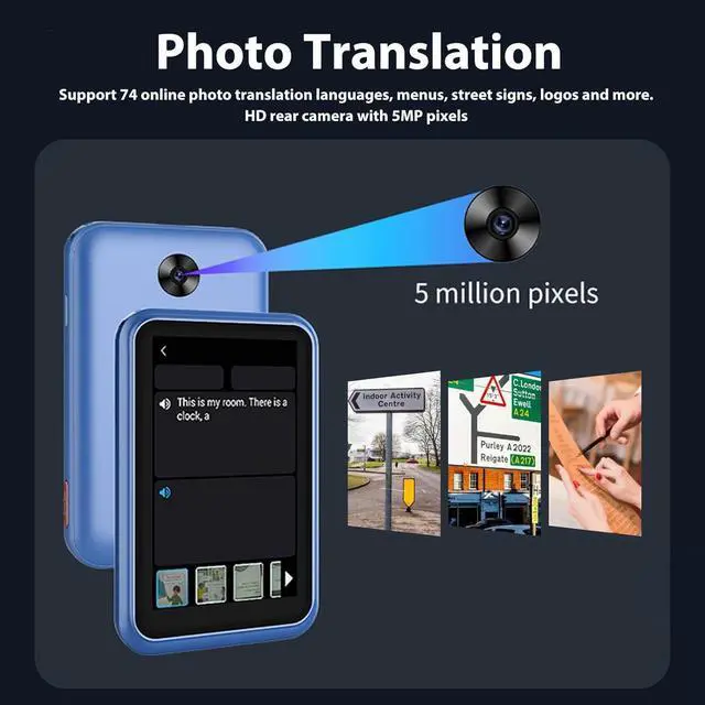 Alt view image 2 of 7 - Language Translator Device, Portable Instant Translator with 3.0inch Touchscreen, 138 Languages High Accuracy Smart HD Noise Reduction AI Voice Translator for Travel