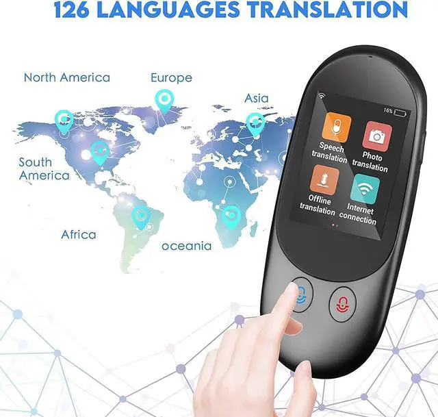 Alt view image 4 of 5 - Smart Voice & Camera Translator Device - 2.4 Inch Touch Sn, 102 Language rt with WiFi/Hotspot/Offline Real Time