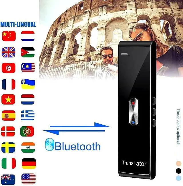Main image of Portable Mini Wireless Smart Translator 70 Languages Two-Way Real Time Instant Voice Translator APP Bluetooth (Silver)