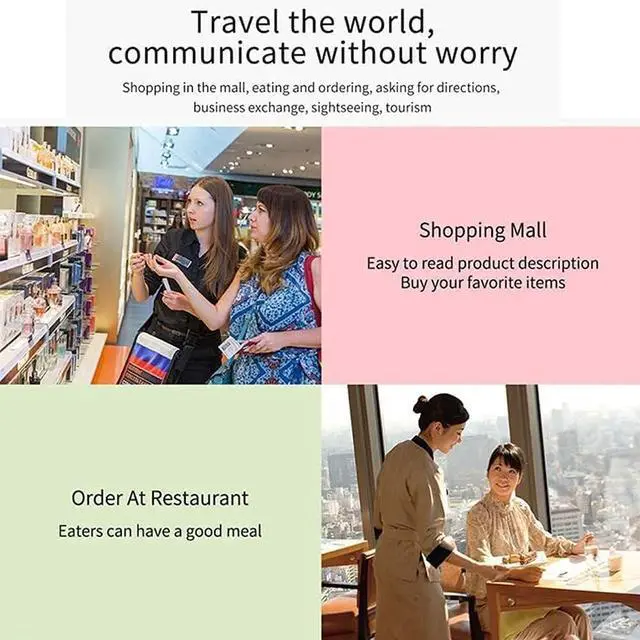 Alt view image 5 of 7 - Language Translator Device, Translator Device, Intelligent Instant Offline Support 45 Languages Real-time Electronic Voice Translator for Learning Shopping Travel Business Hello Yearn for Vision (Blu