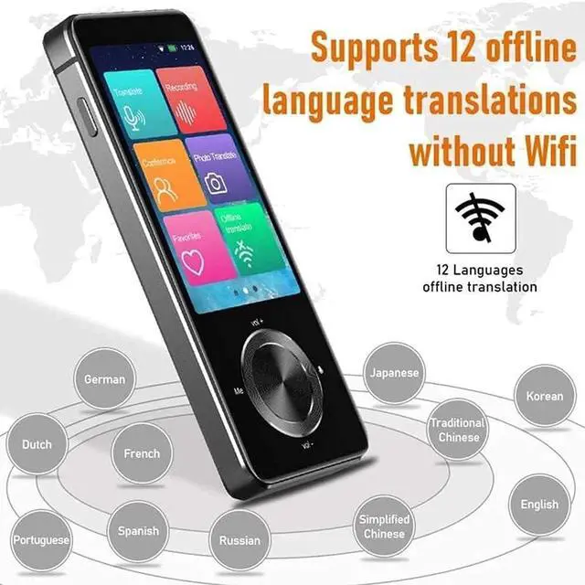 Alt view image 6 of 7 - M9 Portable Language Translator 107 Languages Two-Way Real-Time WiFi/Offline Recording/Photo Translatio Language Translator Hello Yearn for Elegant Vision