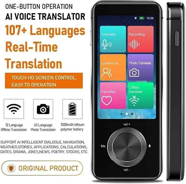Alt view image 5 of 7 - M9 Portable Language Translator 107 Languages Two-Way Real-Time WiFi/Offline Recording/Photo Translatio Language Translator Hello Yearn for Elegant Vision