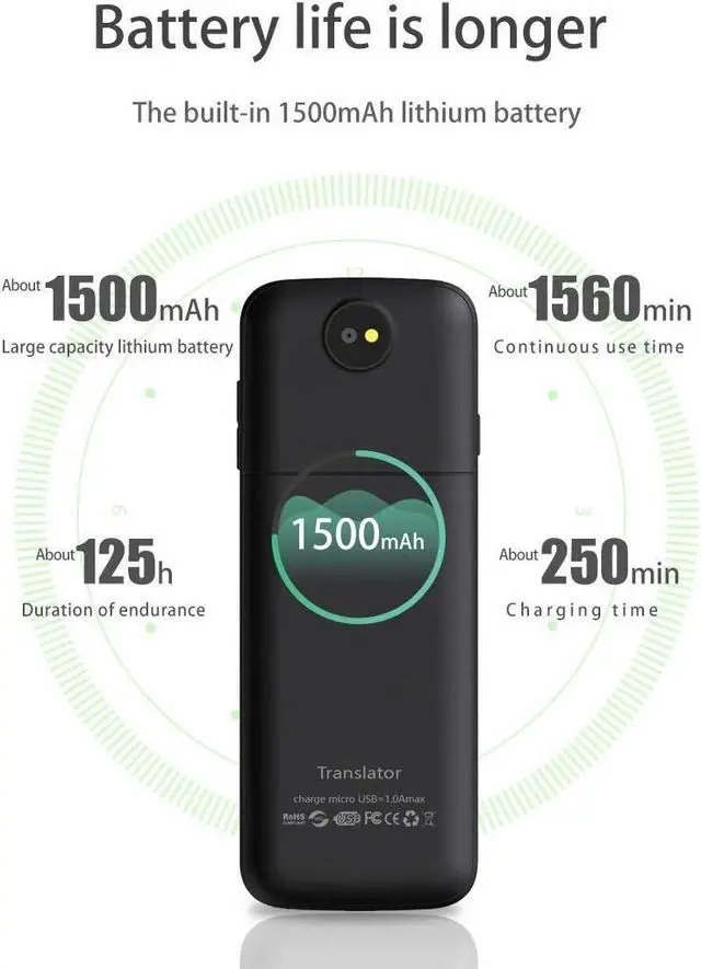 Alt view image 5 of 6 - Language Translator Device, Portable Instant Translator Device Supports WiFi/Bluetooth/Offline Two-Way Real-Time Online 137 Languages Smart Language Translator for Travel Business Learning 25 Upgraded