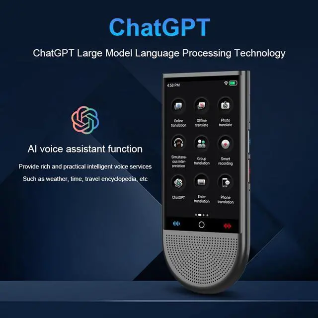 Alt view image 2 of 7 - Language Translator Device:Portable 148 Languages Real Time Two Way Translator with Voice Text Photo Translation