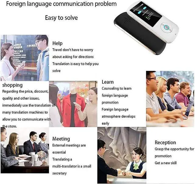 Alt view image 5 of 5 - Voice Translator Devices Offline, Language Translator Device, Smart Language Voice 2.4 Inch Touch Screen 26 Languages WiFi Pocket Electronic Translators Learning Traveling Shopping Hello Yearn for (W