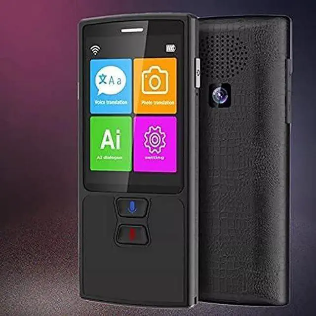 Alt view image 5 of 6 - 76 Languages Voice Translator English Japanese Korean French Russian German Chinese Spanish Translation Travel Translator (Color : White) (Black) Elegant Vision (Black)