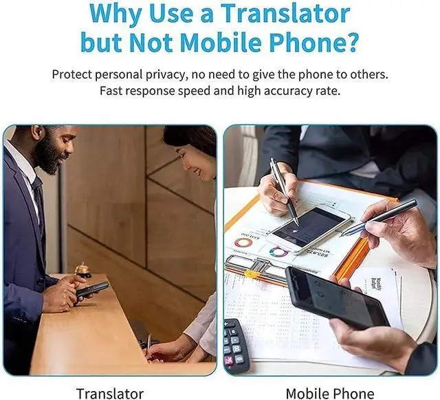 Alt view image 2 of 7 - Smart Voice Translator Smart Instant Real Time Voice 70 Languages Travel Business Translator (Color : Black) (Grey) Vision (Grey)