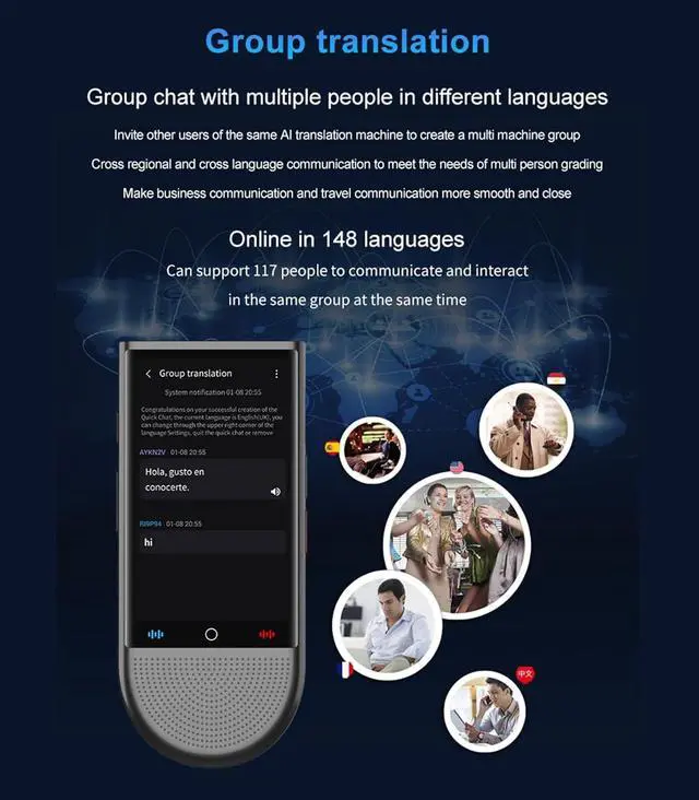 Alt view image 5 of 7 - Language Translator Device:Portable 148 Languages Real Time Two Way Translator with Voice Text Photo Translation
