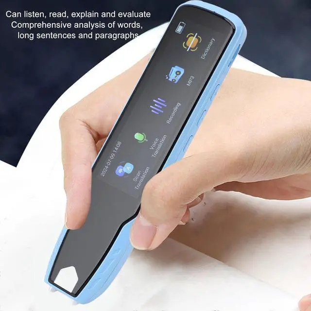 Alt view image 4 of 7 - A13 Smart Language Translator Pen Offline Scanning, 112 Languages Supported, Rechargeable Scan Reader Pen Ideal for Dyslexia, Travel, and Business (Blue)