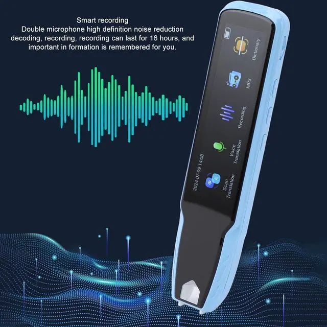 Alt view image 2 of 7 - A13 Smart Language Translator Pen Offline Scanning, 112 Languages Supported, Rechargeable Scan Reader Pen Ideal for Dyslexia, Travel, and Business (Blue)
