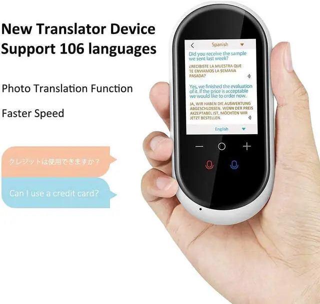 Alt view image 4 of 6 - Language Translator Device, Two Way Instant Voice Translation, with Camera Translation, 2.4 Inch Screen Supports 106 Languages, for Travelling Learning Business,White