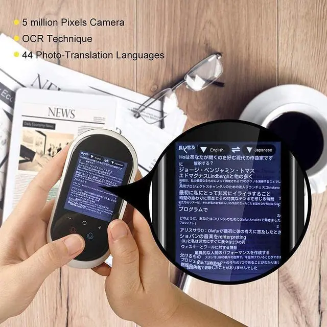 Alt view image 3 of 6 - Language Translator Device, Two Way Instant Voice Translation, with Camera Translation, 2.4 Inch Screen Supports 106 Languages, for Travelling Learning Business,White