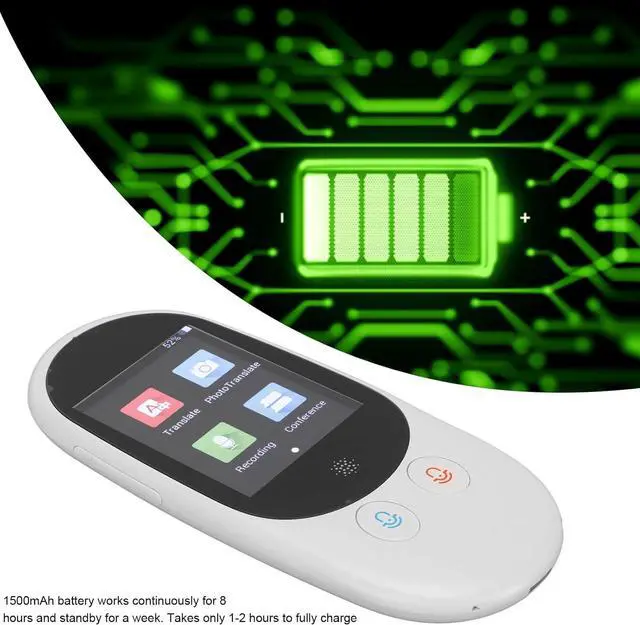 Alt view image 5 of 7 - Language Translator Device, Classic Language Translator Device, 2.4in Touch Screen Real Time Two Way Translation Portable Intelligent Voice Translator for Earbuds, Two Way Voice, Text and Photo(Grey)