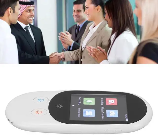 Alt view image 4 of 7 - Language Translator Device, Classic Language Translator Device, 2.4in Touch Screen Real Time Two Way Translation Portable Intelligent Voice Translator for Earbuds, Two Way Voice, Text and Photo(Grey)