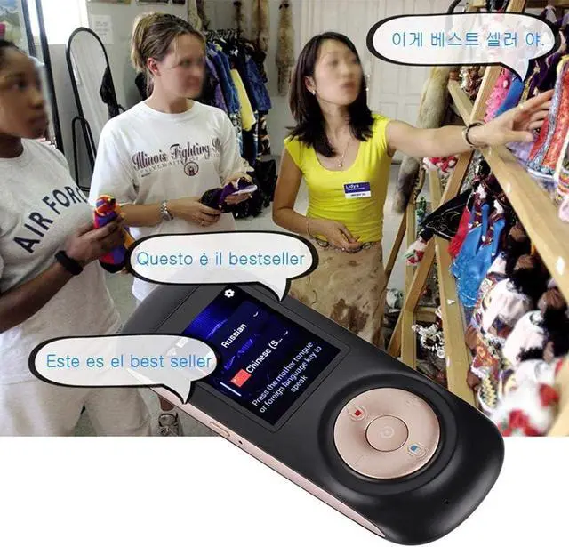 Alt view image 4 of 7 - Smart Language Translator Device, with WiFi Or Hotspot 2.4 Inch Touch Screen, Support 42 Languages Two Way Voice Translation, for Travelling Learning Business Shopping,White (Black) Vision (Black)