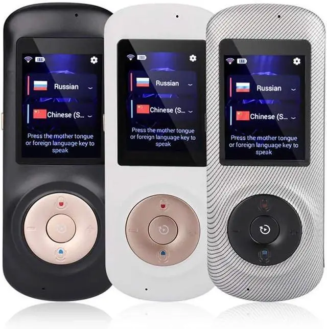 Alt view image 6 of 7 - Smart Language Translator Device, with WiFi Or Hotspot 2.4 Inch Touch Screen, Support 42 Languages Two Way Voice Translation, for Travelling Learning Business Shopping,White (Black) Vision (Black)