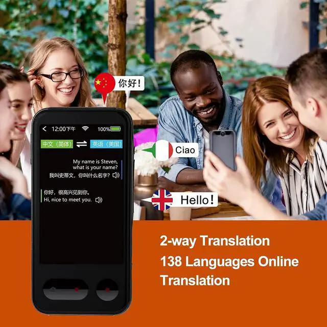 Alt view image 3 of 5 - Support 138 Languages Wireless Portable Simultaneous Interpretation Language Translation Device Voice Translator,