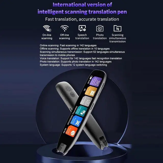 Alt view image 5 of 7 - Reading Pen 3.7in Touchsn Quick Response Portable Reader Pen Language Translator for Travel Work Study