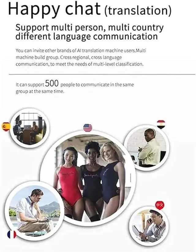 Alt view image 6 of 7 - Portable Language Translator Device,Two Way Instant Voice Translator Support 75 Languageswith Camera Translation for Travelling Abroad Learning Shopping Business Chat Needed Efficency Needed (White)
