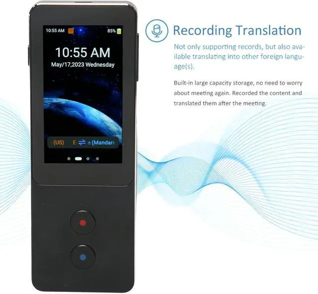 Alt view image 5 of 7 - Language Translator Device, Portable Real Time Voice Translation 134 Languages, Two Way Translator Device 1GB 8GB 3.0in Touch Screen Offline Translator for Learning Travel Vision