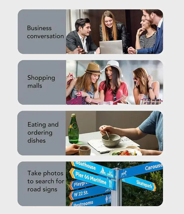 Alt view image 2 of 7 - Topyond 4in Language Translator Device for 135+ Languages, Real Time Voice Photo Offline Translation, P40 Portable Translator with 14 Offline Languages