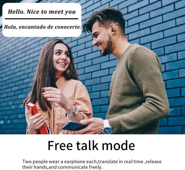 Alt view image 5 of 7 - Real Time Translation Headset, Language Translation Headset Supports 144 Languages for iOS and Android for Travel and Business(White)