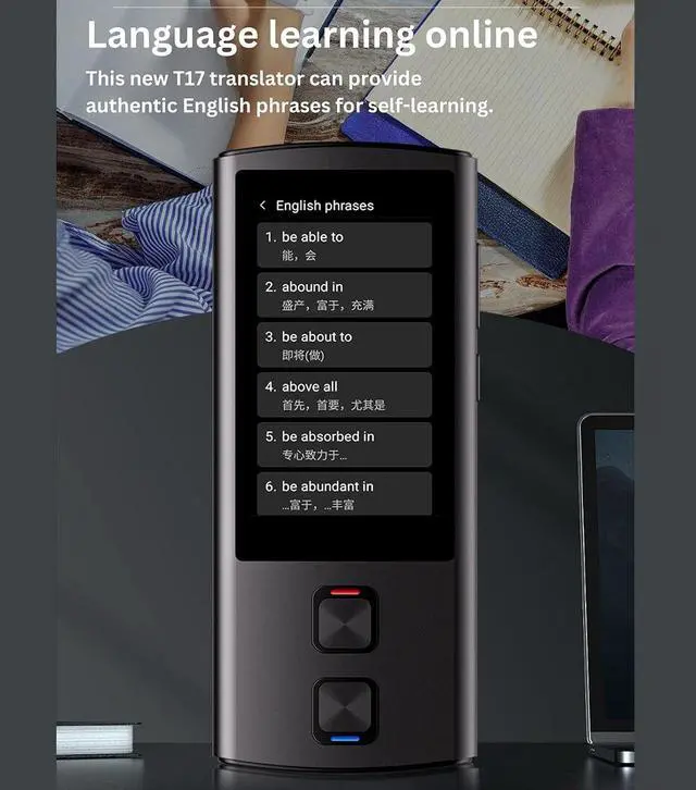 Alt view image 2 of 7 - Multilingual Voice Translator, 138 Languages Online, 39 Languages Offline, Photo Translation, 5MP Camera, for Travel and Business Use