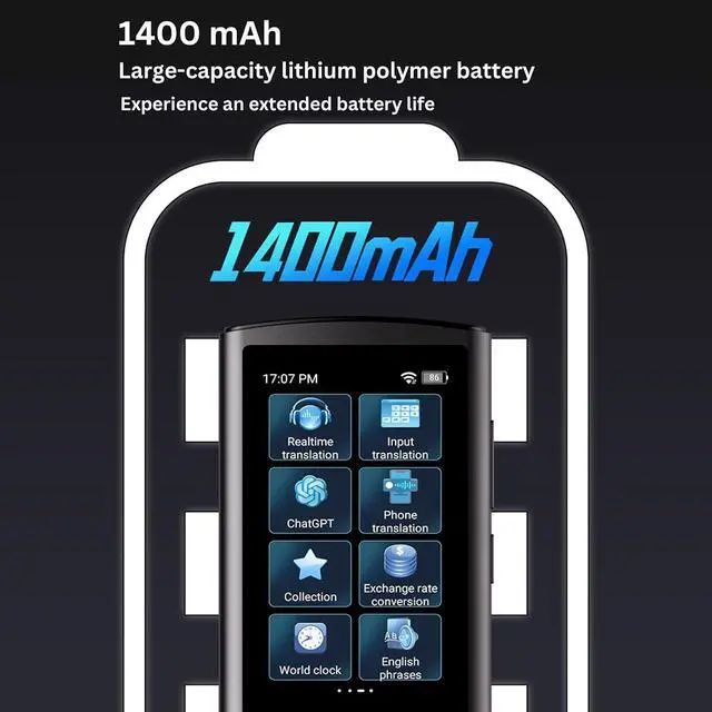 Alt view image 7 of 7 - Multilingual Voice Translator, 138 Languages Online, 39 Languages Offline, Photo Translation, 5MP Camera, for Travel and Business Use