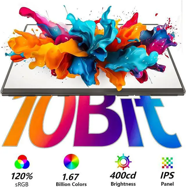 Alt view image 5 of 7 - 24 2.5K 2560 * 1440 Portable Monitor 180Hz 120% sRGB USB-C HDMI Large Gaming Second Extender Display Monitor Adjustment Stand for MacBook Laptop,Camera,Desktop,PS5/4, Xbox, Switch,Phone