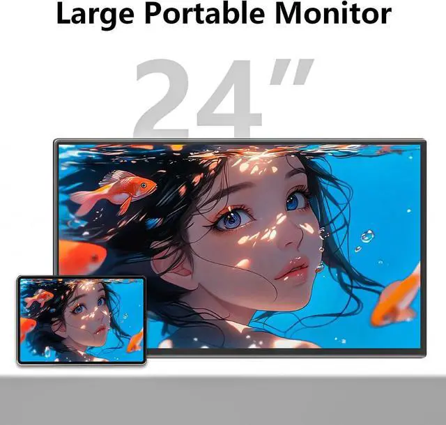 Alt view image 3 of 7 - 24 2.5K 2560 * 1440 Portable Monitor 180Hz 120% sRGB USB-C HDMI Large Gaming Second Extender Display Monitor Adjustment Stand for MacBook Laptop,Camera,Desktop,PS5/4, Xbox, Switch,Phone