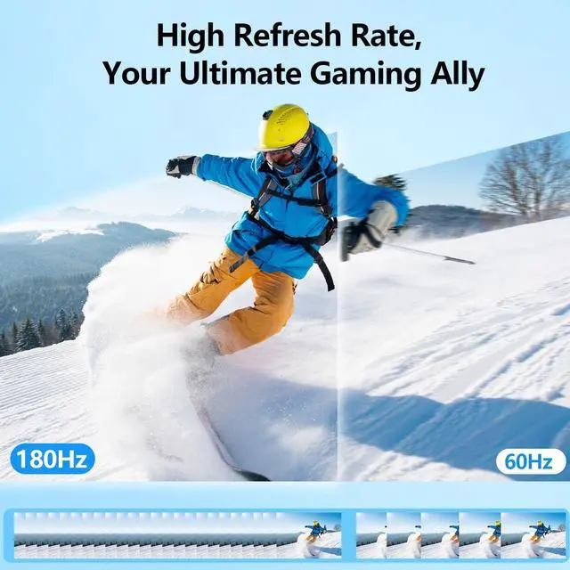Alt view image 4 of 7 - 24 2.5K 2560 * 1440 Portable Monitor 180Hz 120% sRGB USB-C HDMI Large Gaming Second Extender Display Monitor Adjustment Stand for MacBook Laptop,Camera,Desktop,PS5/4, Xbox, Switch,Phone