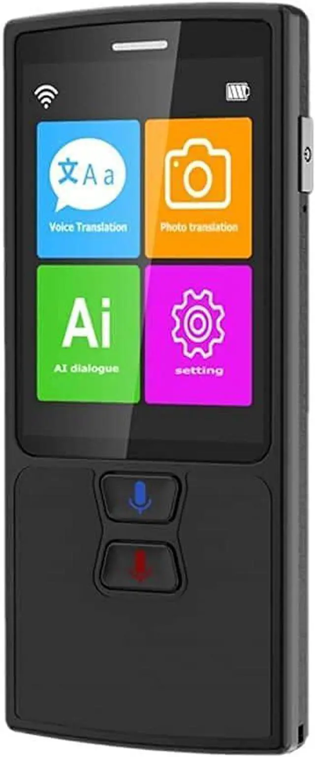 Main image of 76 Languages Voice Translator English Japanese Korean French Russian German Chinese Spanish Translation Travel Translator (Color : White) (Black) Elegant Vision (Black)