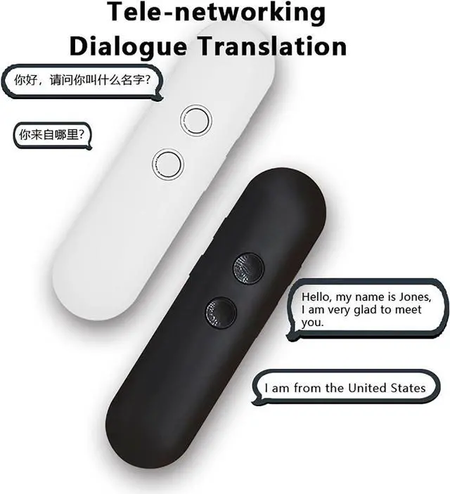 Alt view image 3 of 7 - Portable Two Way Language Interpreter - Languages Pocket Translator, Bidirection Simultaneous Translation, Smart Translations in Real Time, Languages Interpreter in Real Time (White) Efficency Needed