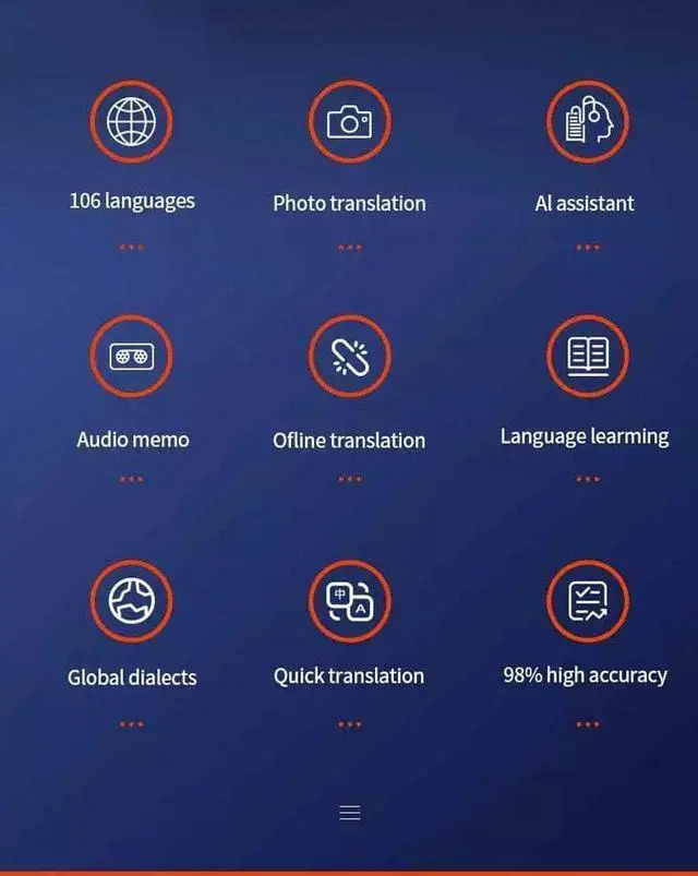 Alt view image 5 of 7 - 2020 4G WiFi Touch Screen Portable Mobile Smart Language Voice Translator Supports 106 Languages,White,