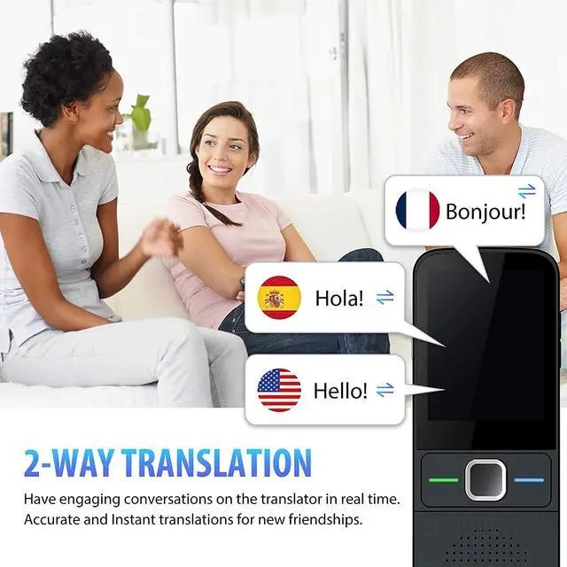 Alt view image 4 of 4 - Translator Device Smart Voice Translator Use Alone Offline/Hotspot/WiFi Support 138 Languages High Intelligence Speed and Accuracy with 2.4 Inch Touch Screen,