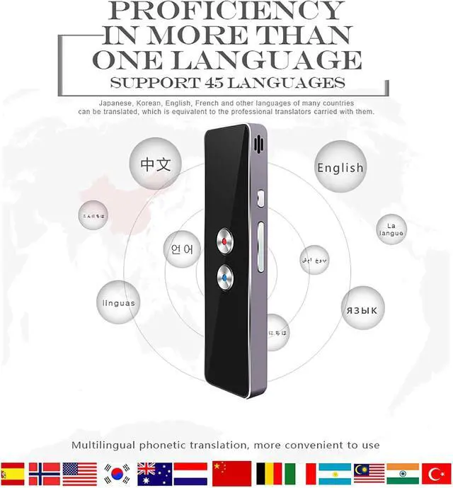 Alt view image 5 of 7 - Portable Language Translator Device - Real Time Voice Translator Device, Mobile Scanner Translator, Instant Voice Translator Device Two Way, Multilingual Language Translation Device happy gift St