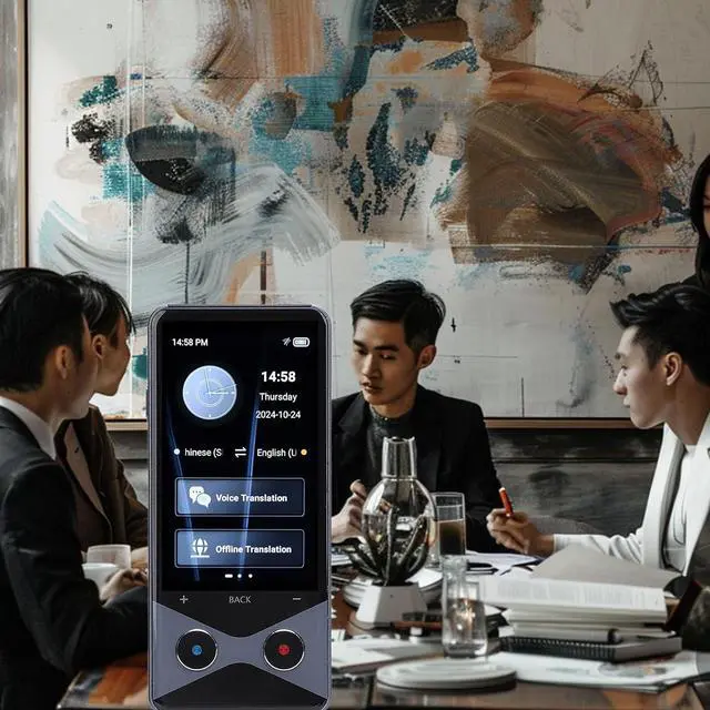 Alt view image 2 of 7 - Language Translator Device, Two Way Real Time Voice Translation Support 137 Languages, Portable Real Time Voice Translation Online Offline AI Text Photo Translation for Travel